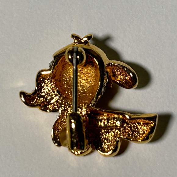 Vintage Butler Gold Tone Rhinestone Fantail Goldfish Mini Brooch Signed - Picture 2 of 4